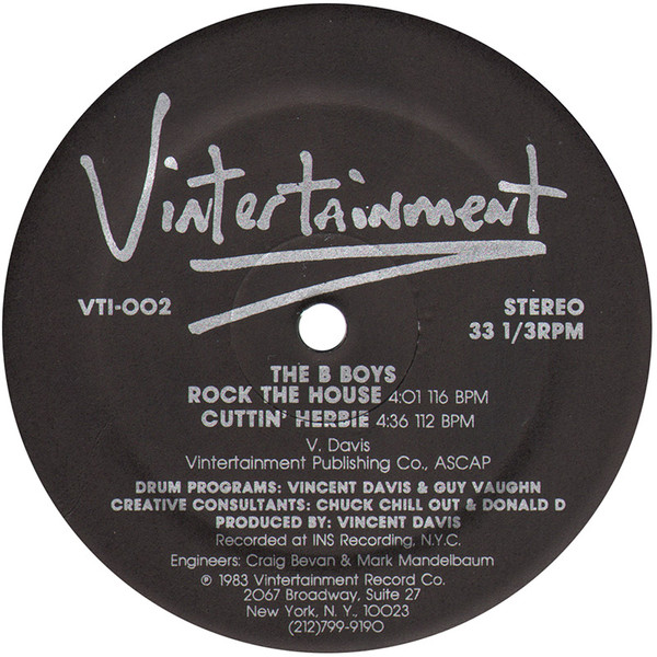 The B-Boys - Rock The House / Cuttin' Herbie | Vintertainment (VTI-002) - main The B-Boys - Rock The House / Cuttin' Herbie | Vintertainment (VTI-002) - main