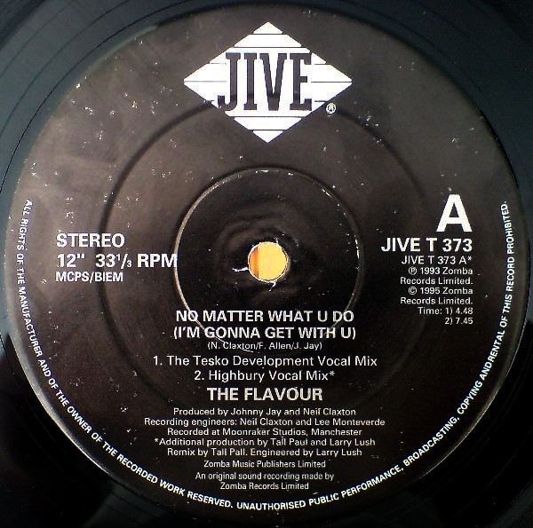The Flavour - No Matter What You Do | Jive (JIVE T 373) - 2