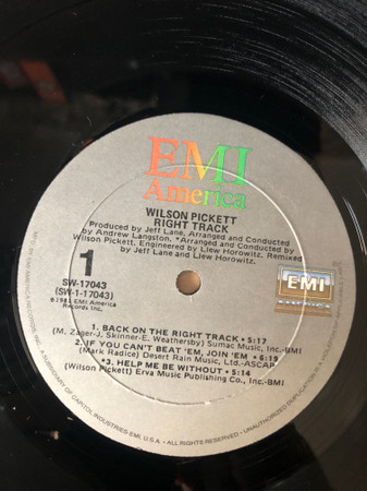 Wilson Pickett - Right Track | EMI America (SW-17043) - 3 Wilson Pickett - Right Track | EMI America (SW-17043) - 3