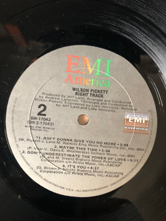 Wilson Pickett - Right Track | EMI America (SW-17043) - 4 Wilson Pickett - Right Track | EMI America (SW-17043) - 4