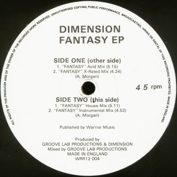 Dimension - Fantasy EP | Warrior Records (WRR12 004) - main Dimension - Fantasy EP | Warrior Records (WRR12 004) - main
