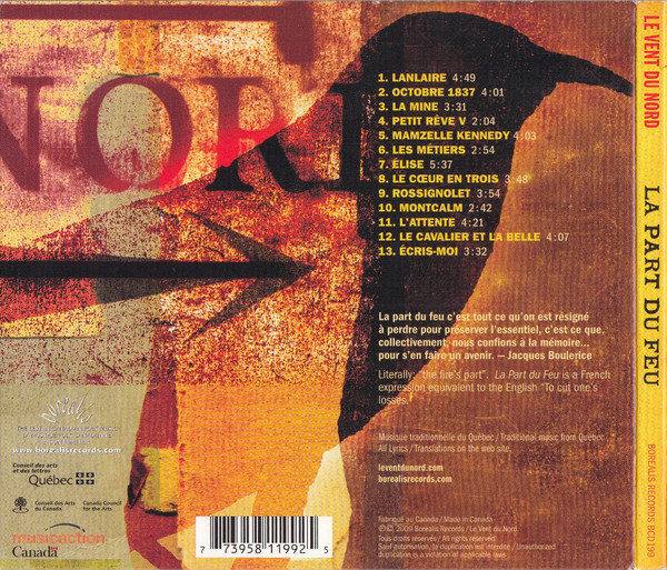 Le Vent Du Nord - La Part Du Feu | Borealis Records (BCD199) - 2