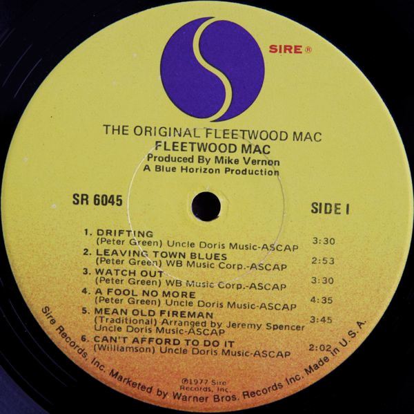 Fleetwood Mac - The Original Fleetwood Mac | Sire (SR 6045) - 3 Fleetwood Mac - The Original Fleetwood Mac | Sire (SR 6045) - 3