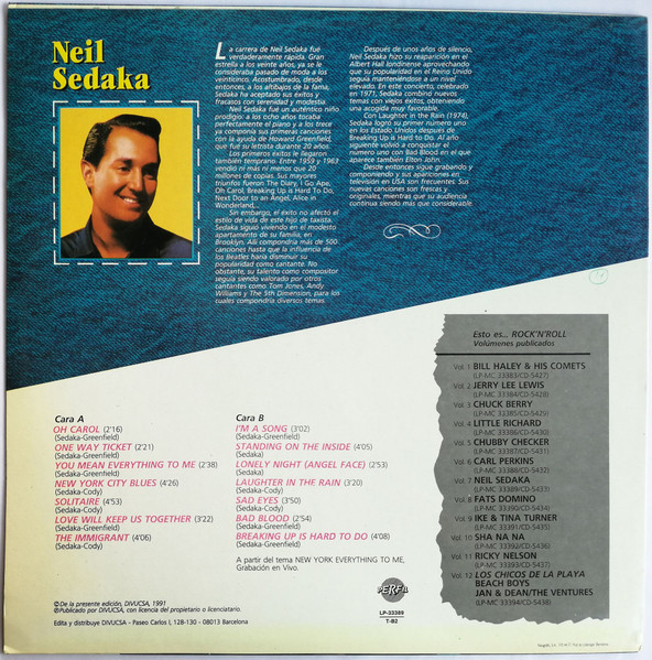 Neil Sedaka - Esto Es... Rock 'N' Roll Vol. 7 | Perfil (33.389) - 2 Neil Sedaka - Esto Es... Rock 'N' Roll Vol. 7 | Perfil (33.389) - 2