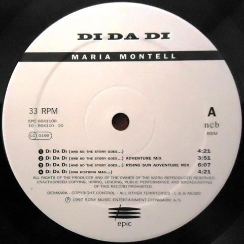 Maria Montell - Di Da Di | Epic (EPC 664110 6) - 3 Maria Montell - Di Da Di | Epic (EPC 664110 6) - 3