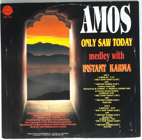 Amos - Only Saw Today Medley With Instant Karma | Dig It International (DMX 10141) - 2