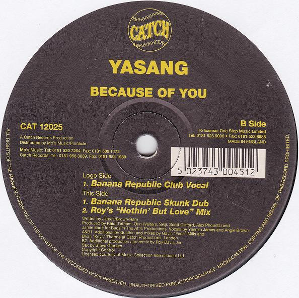 Yasang - Because Of You | Catch (CAT 12025) - main