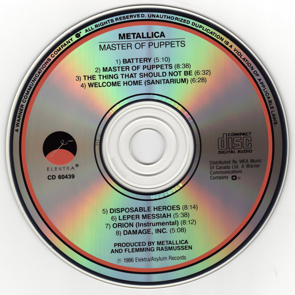 Metallica - Master Of Puppets [CD] | Elektra (CD 60439) - 3