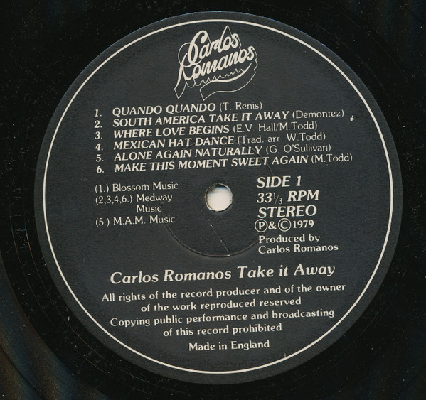 Carlos Romanos - Take It Away | Not On Label (none) - 3 Carlos Romanos - Take It Away | Not On Label (none) - 3