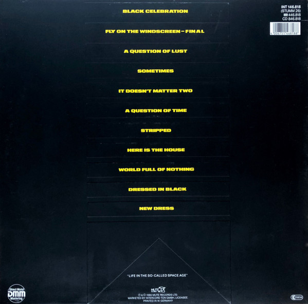 Depeche Mode - Black Celebration | Mute (INT 146.818) - main