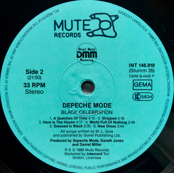 Depeche Mode - Black Celebration | Mute (INT 146.818) - 3