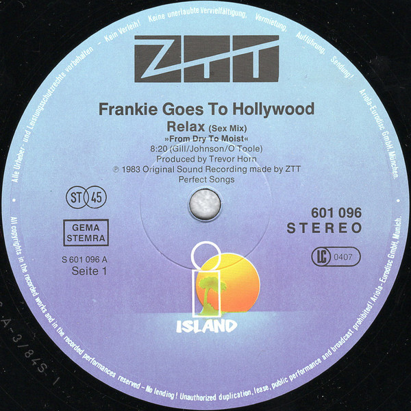 Frankie Goes To Hollywood - Relax | Island Records (601 096) - 3