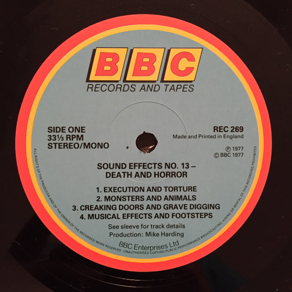 Mike Harding - Sound Effects No.13 - Death And Horror | BBC Records And Tapes (REC 269) - 3 Mike Harding - Sound Effects No.13 - Death And Horror | BBC Records And Tapes (REC 269) - 3