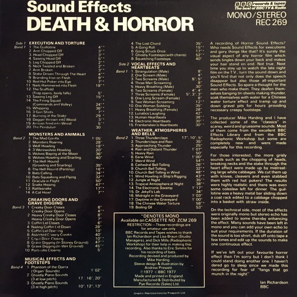 Mike Harding - Sound Effects No.13 - Death And Horror | BBC Records And Tapes (REC 269) - 2 Mike Harding - Sound Effects No.13 - Death And Horror | BBC Records And Tapes (REC 269) - 2