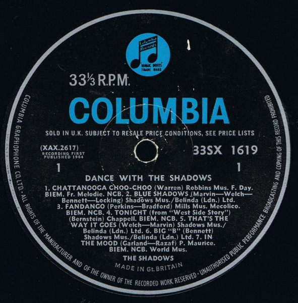 The Shadows - Dance With The Shadows | Columbia (33SX 1619) - 3 The Shadows - Dance With The Shadows | Columbia (33SX 1619) - 3