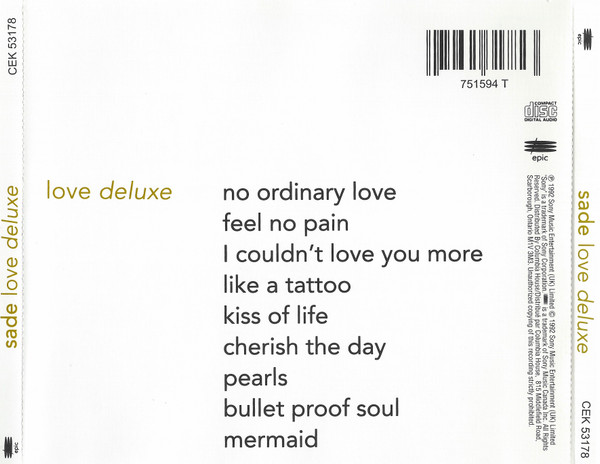 Sade - Love Deluxe | Epic (CEK 53178) - 2