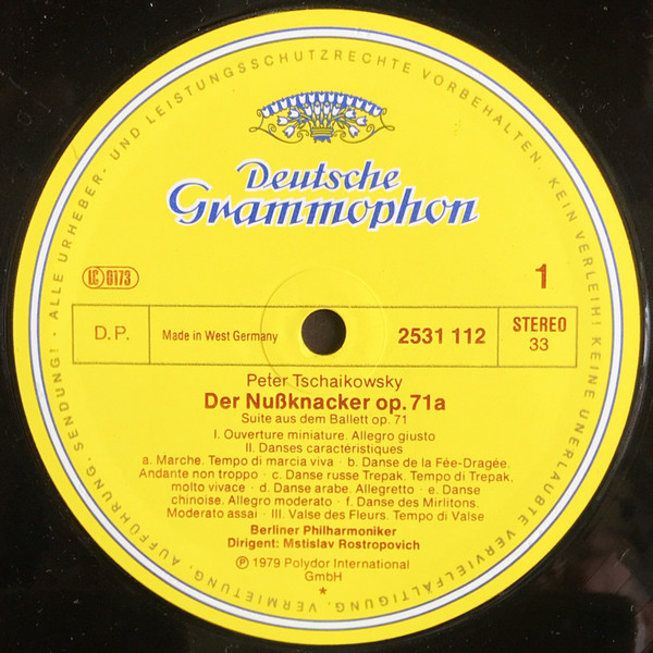 Pyotr Ilyich Tchaikovsky – Berliner Philharmoniker · Mstislav Rostropovich - Ballett-Suiten 1 | Deutsche Grammophon (2531 112) - 3 Pyotr Ilyich Tchaikovsky – Berliner Philharmoniker · Mstislav Rostropovich - Ballett-Suiten 1 | Deutsche Grammophon (2531 112) - 3