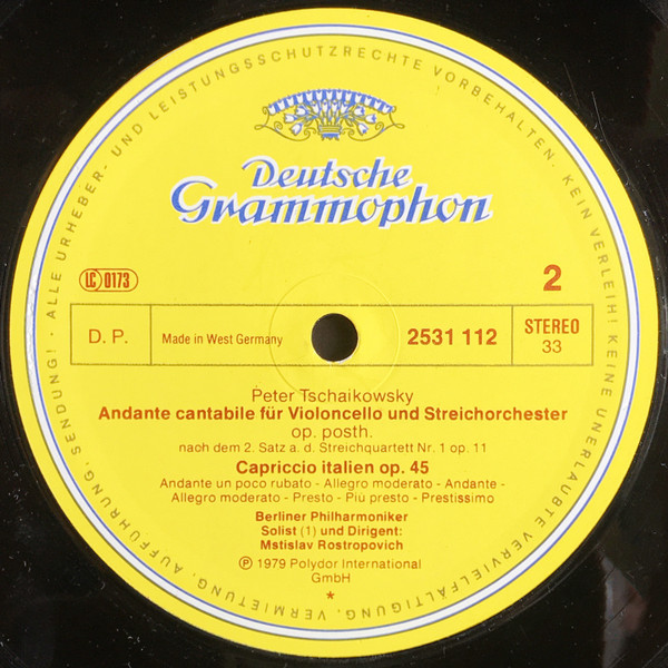 Pyotr Ilyich Tchaikovsky – Berliner Philharmoniker · Mstislav Rostropovich - Ballett-Suiten 1 | Deutsche Grammophon (2531 112) - 4 Pyotr Ilyich Tchaikovsky – Berliner Philharmoniker · Mstislav Rostropovich - Ballett-Suiten 1 | Deutsche Grammophon (2531 112) - 4