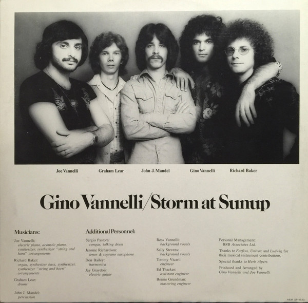 Gino Vannelli - Storm At Sunup | A&M Records (SP-4533) - 2