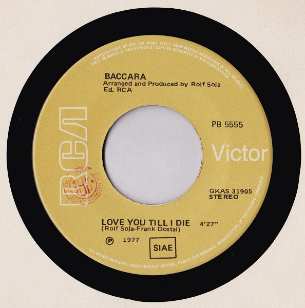 Baccara - Sorry, I'm A Lady | RCA (PB 5555) - 4