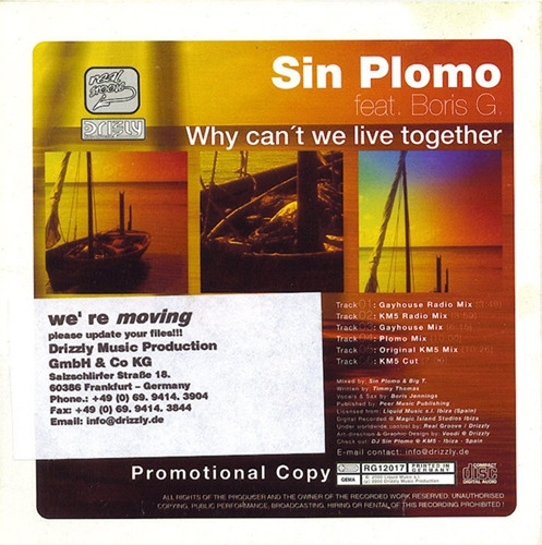 Sin Plomo Feat. Boris G. - Why Can't We Live Together | Real Groove (RG12017) - 2 Sin Plomo Feat. Boris G. - Why Can't We Live Together | Real Groove (RG12017) - 2