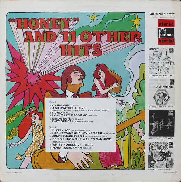 Unknown Artist - "Honey" And 11 Other Hits | Fontana (701 656 WPY) - 2