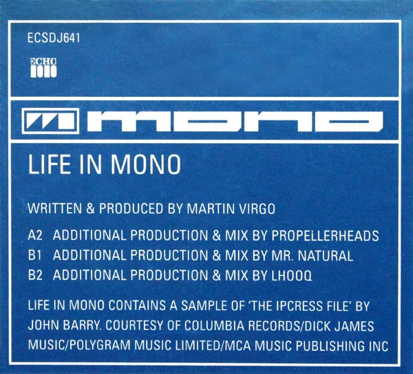 Mono - Life In Mono | Echo (ECSDJ 64-1) - 3 Mono - Life In Mono | Echo (ECSDJ 64-1) - 3