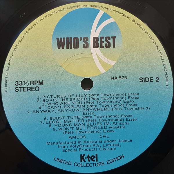 The Who - Who's Best | K-Tel (NA575) - 3 The Who - Who's Best | K-Tel (NA575) - 3