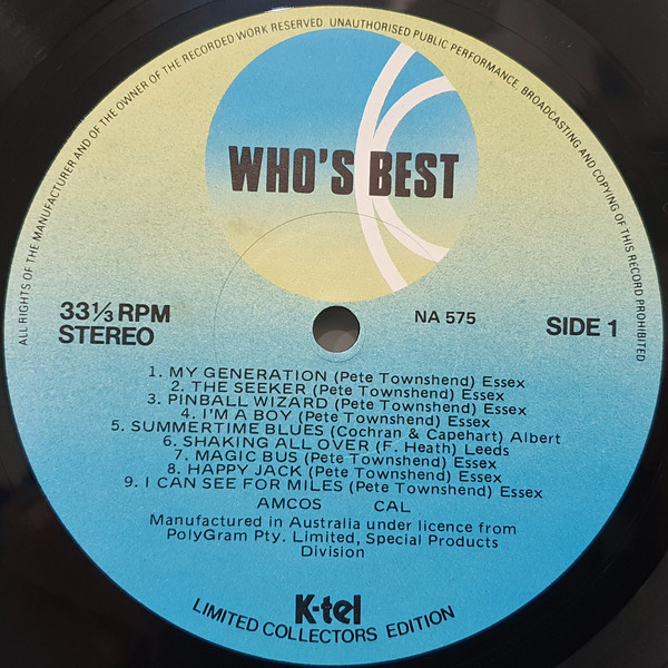 The Who - Who's Best | K-Tel (NA575) - 2 The Who - Who's Best | K-Tel (NA575) - 2
