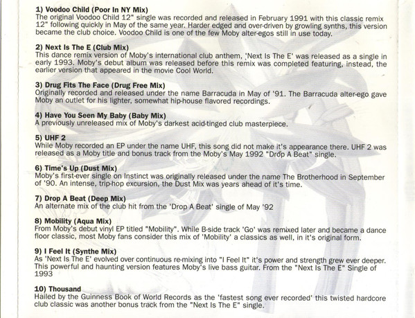 Moby - Rare: The Collected B-Sides (1989-1993) | Instinct Records (EX-335-2) - 4