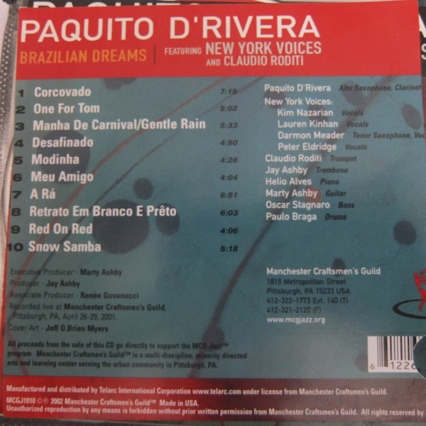 Paquito D'Rivera Featuring New York Voices And Claudio Roditi - Brazilian Dreams | MCG Jazz (MCGJ1010) - 2