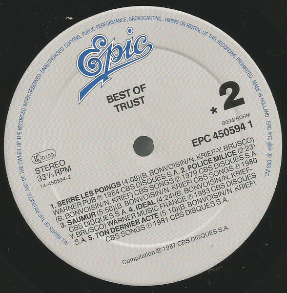 Trust - Best Of Trust | Epic (EPC 450594 1) - 4