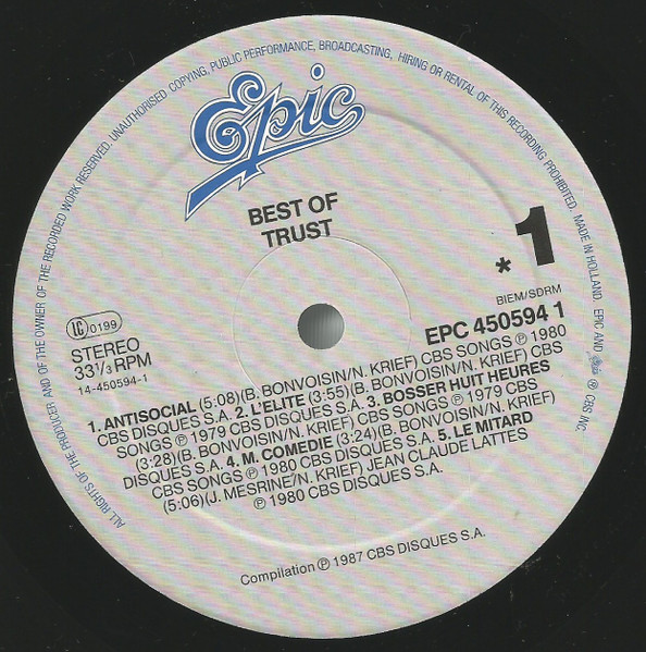 Trust - Best Of Trust | Epic (EPC 450594 1) - 3