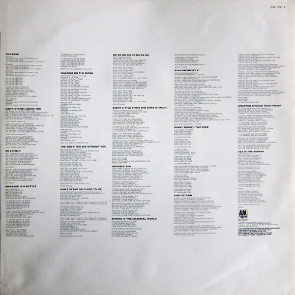 The Police - Greatest Hits | A&M Records (540 030-1) - 3
