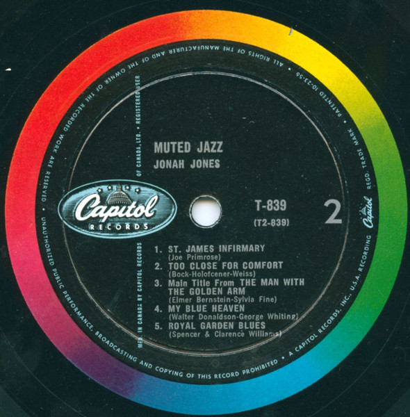 Jonah Jones - Muted Jazz | Capitol Records (T839) - 4
