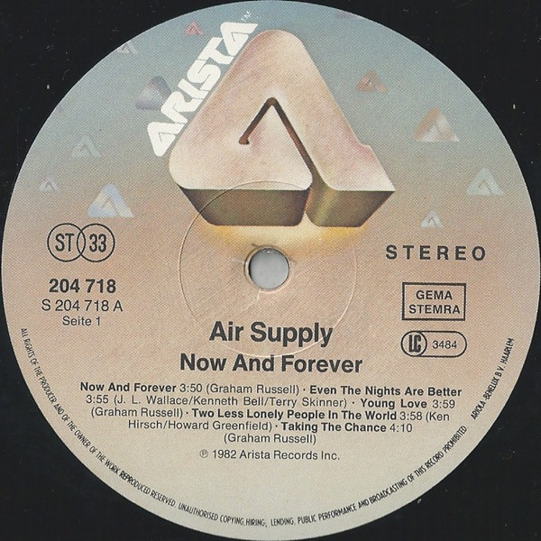 Air Supply - Now And Forever | Arista (204 718) - 3