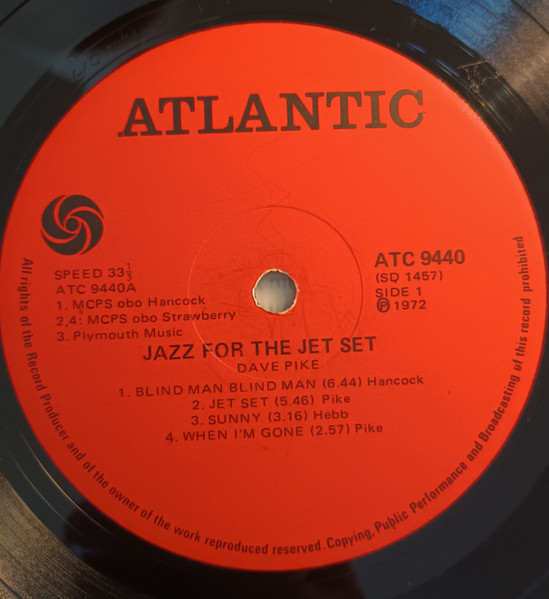 Dave Pike - Jazz For The Jet Set | Atlantic (ATC 9440) - 3