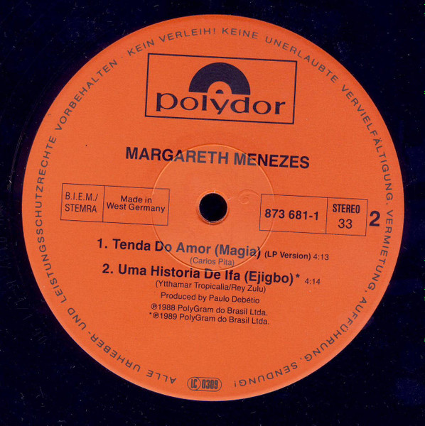 Margareth Menezes - Tenda Do Amor (Magia) | Polydor (873 681-1) - 4