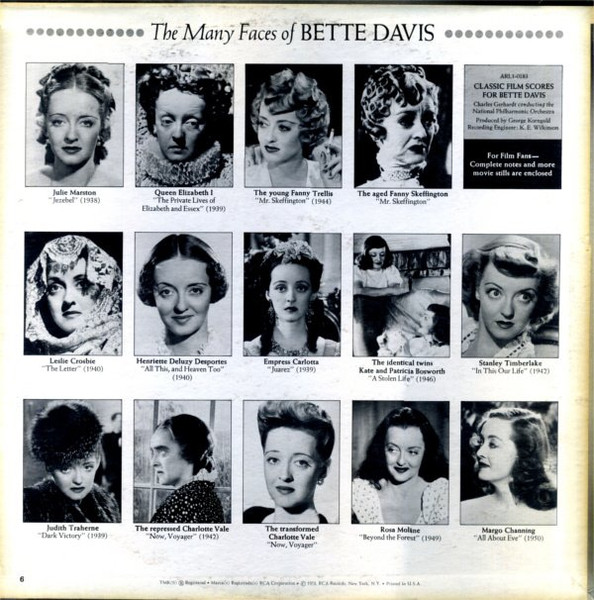 Charles Gerhardt , National Philharmonic Orchestra - Classic Film Scores For Bette Davis | RCA Red Seal (ARL1-0183) - 2 Charles Gerhardt , National Philharmonic Orchestra - Classic Film Scores For Bette Davis | RCA Red Seal (ARL1-0183) - 2