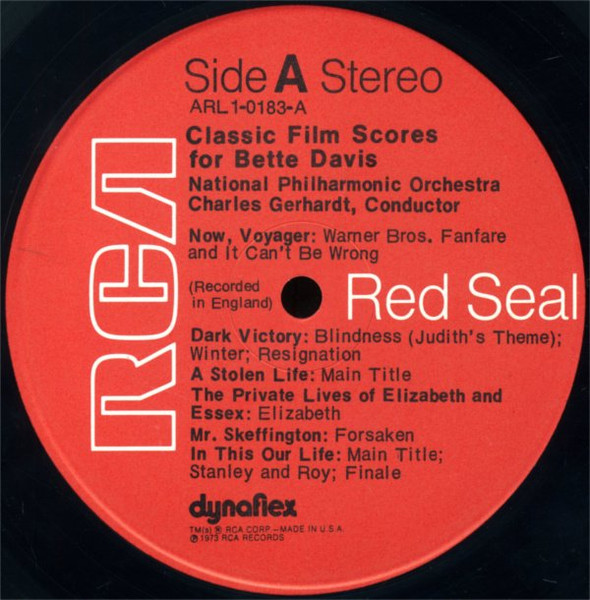 Charles Gerhardt , National Philharmonic Orchestra - Classic Film Scores For Bette Davis | RCA Red Seal (ARL1-0183) - 3 Charles Gerhardt , National Philharmonic Orchestra - Classic Film Scores For Bette Davis | RCA Red Seal (ARL1-0183) - 3