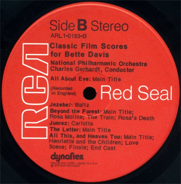 Charles Gerhardt , National Philharmonic Orchestra - Classic Film Scores For Bette Davis | RCA Red Seal (ARL1-0183) - 4 Charles Gerhardt , National Philharmonic Orchestra - Classic Film Scores For Bette Davis | RCA Red Seal (ARL1-0183) - 4