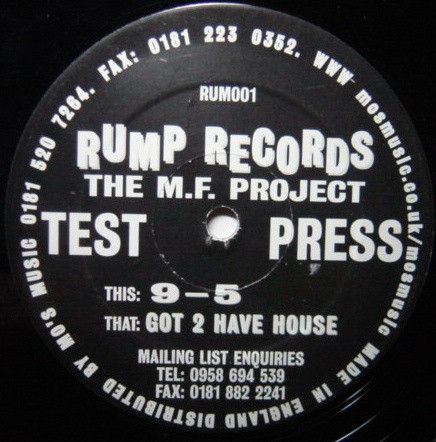 M.F. Project - 9-5 | Rump Records (RUM001) - main