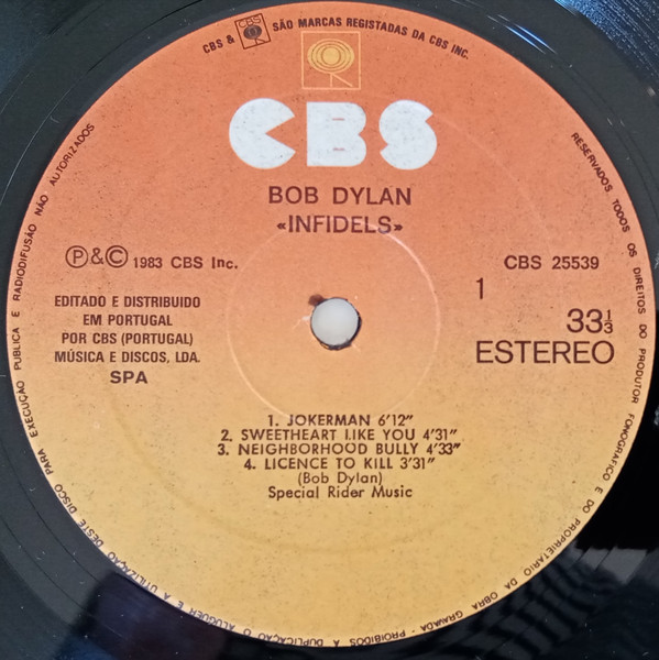 Bob Dylan - Infidels | CBS (CBS 25539) - 3