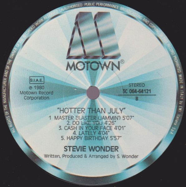 Stevie Wonder - Hotter Than July | Motown (3C 064-64121) - 4