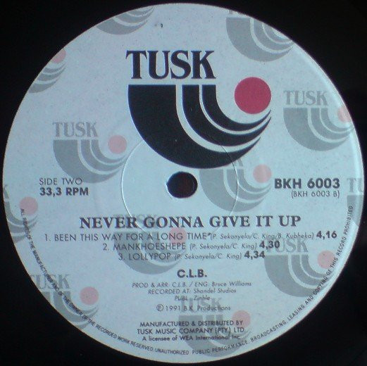 C.L.B. - Never Gonna Give It Up | Tusk Music (BKH 6003) - 4
