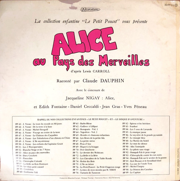 Claude Dauphin - Alice Au Pays Des Merveilles | Le Petit Poucet (30 PP 53) - 2 Claude Dauphin - Alice Au Pays Des Merveilles | Le Petit Poucet (30 PP 53) - 2