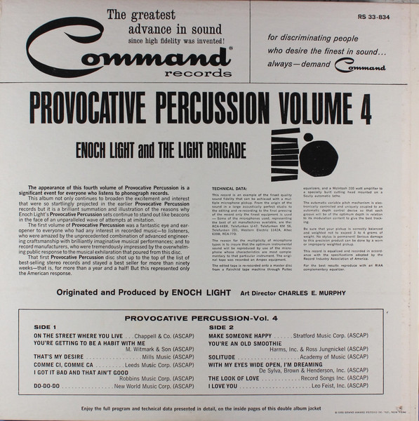 Enoch Light And The Light Brigade - Provocative Percussion Volume 4 | Command (RS 33-834) - 2 Enoch Light And The Light Brigade - Provocative Percussion Volume 4 | Command (RS 33-834) - 2