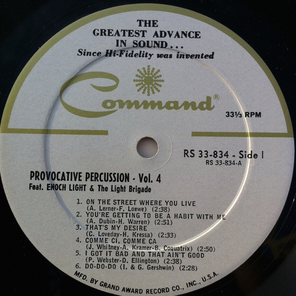 Enoch Light And The Light Brigade - Provocative Percussion Volume 4 | Command (RS 33-834) - 3 Enoch Light And The Light Brigade - Provocative Percussion Volume 4 | Command (RS 33-834) - 3