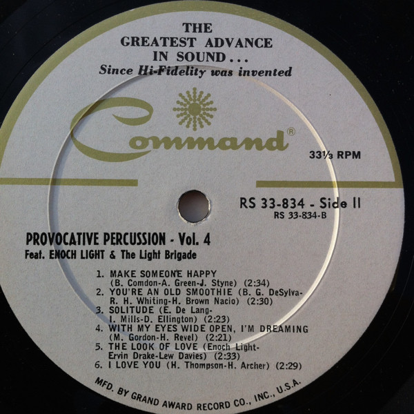Enoch Light And The Light Brigade - Provocative Percussion Volume 4 | Command (RS 33-834) - 4 Enoch Light And The Light Brigade - Provocative Percussion Volume 4 | Command (RS 33-834) - 4