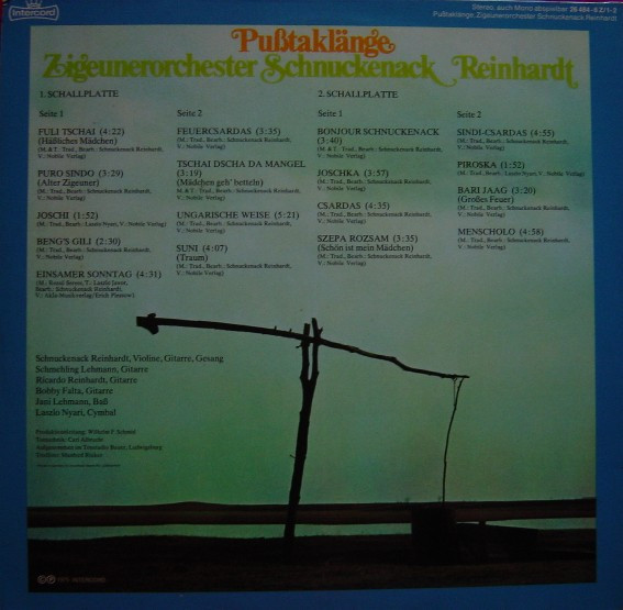 Zigeunerorchester Schnuckenack Reinhardt - Pußtaklänge | Intercord (26 484-6 Z/1-2) - 2